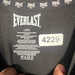 Everlast Mens Black Long Sleeve Performance Athletic Training Shirt Large 4229