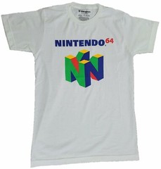 New Nintendo Classic N64 Logo Vintage Mens Retro T-Shirt (White)