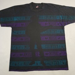 VTG 90s Country Music AOP All Over Print T-Shirt XL X-Large Garth Single Stitch