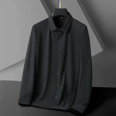 High Stretch Men’s Solid Color Shirts Short Sleeve Business Casual Breathable Ab