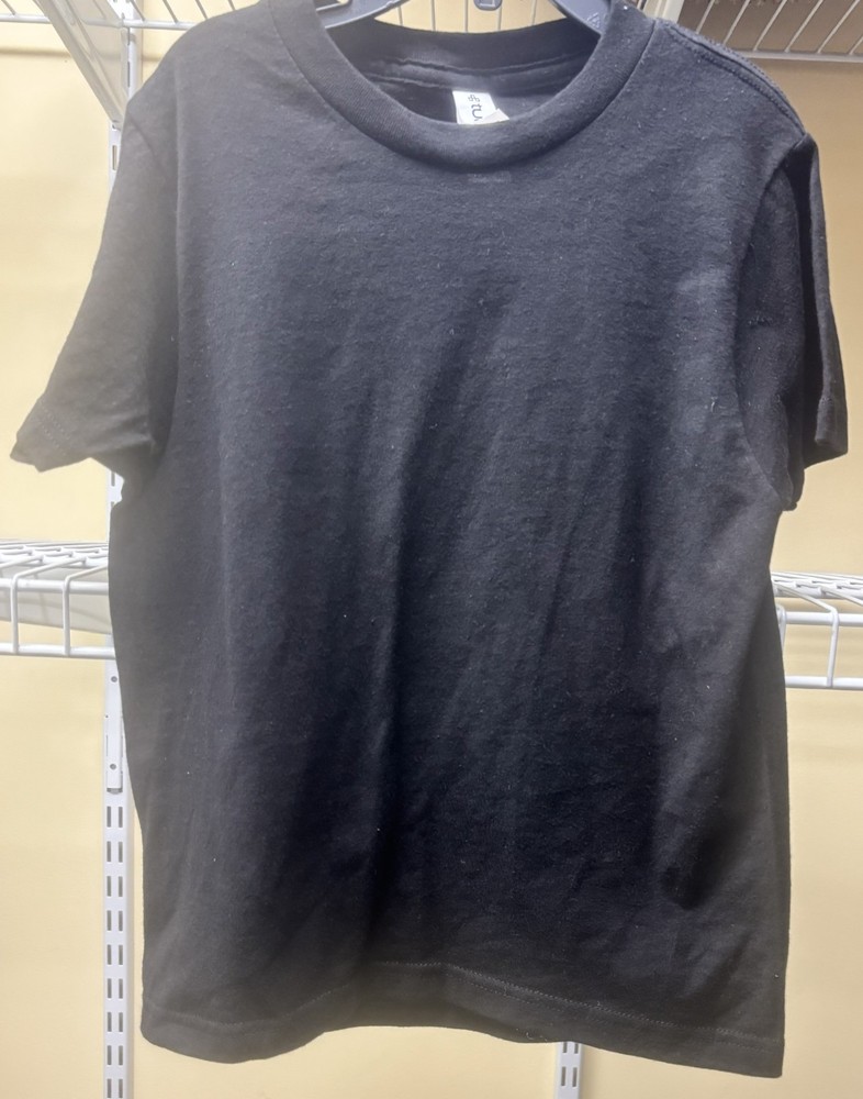 Tultex 235 Black Short Sleeve Crew Neck Cotton Basic T-Shirt Size Small New