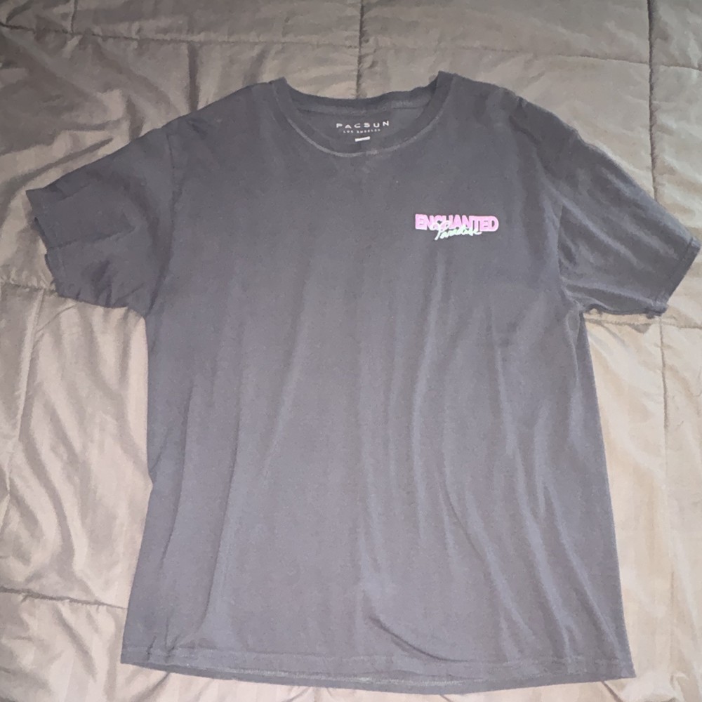 PacSun Men’s L Gray Enchanted Paradise Graphic Crew Neck Cotton Jersey Tee