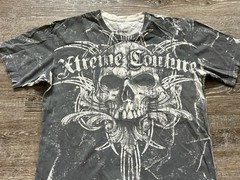 Xtreme Couture T Shirt USA Short Sleeve Skull Y2K MMA Randy AOP double Sided L