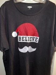 Holiday Believe T Shirt Black XXL