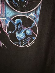 DC Comics Blue Beetle Graphic T-Shirt Black Short Sleeve Superhero Tee Size M