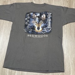 Wolf Shirt XL Vintage 90s Y2k Animal Nature Wolves Pack Redwoods California Tee