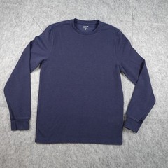 J Crew Shirt Mens Small Navy Blue Long Sleeve Soft Textured Tee Crew Neck