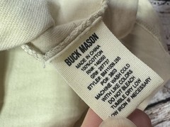 Buck Mason Mens Size Medium Beige Short Sleeve Henley Shirt 100% Cotton