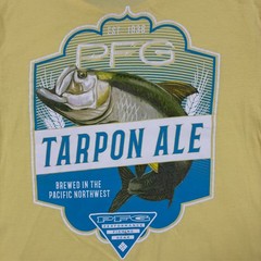 Columbia PFG Tarpon Ale Graphic T-Shirt Mens Size Large Yellow Fishing