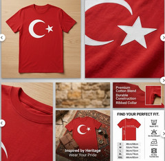 Turkey Tshirt Flag Flag Türk Bayragi Womens Mens T-Shirt