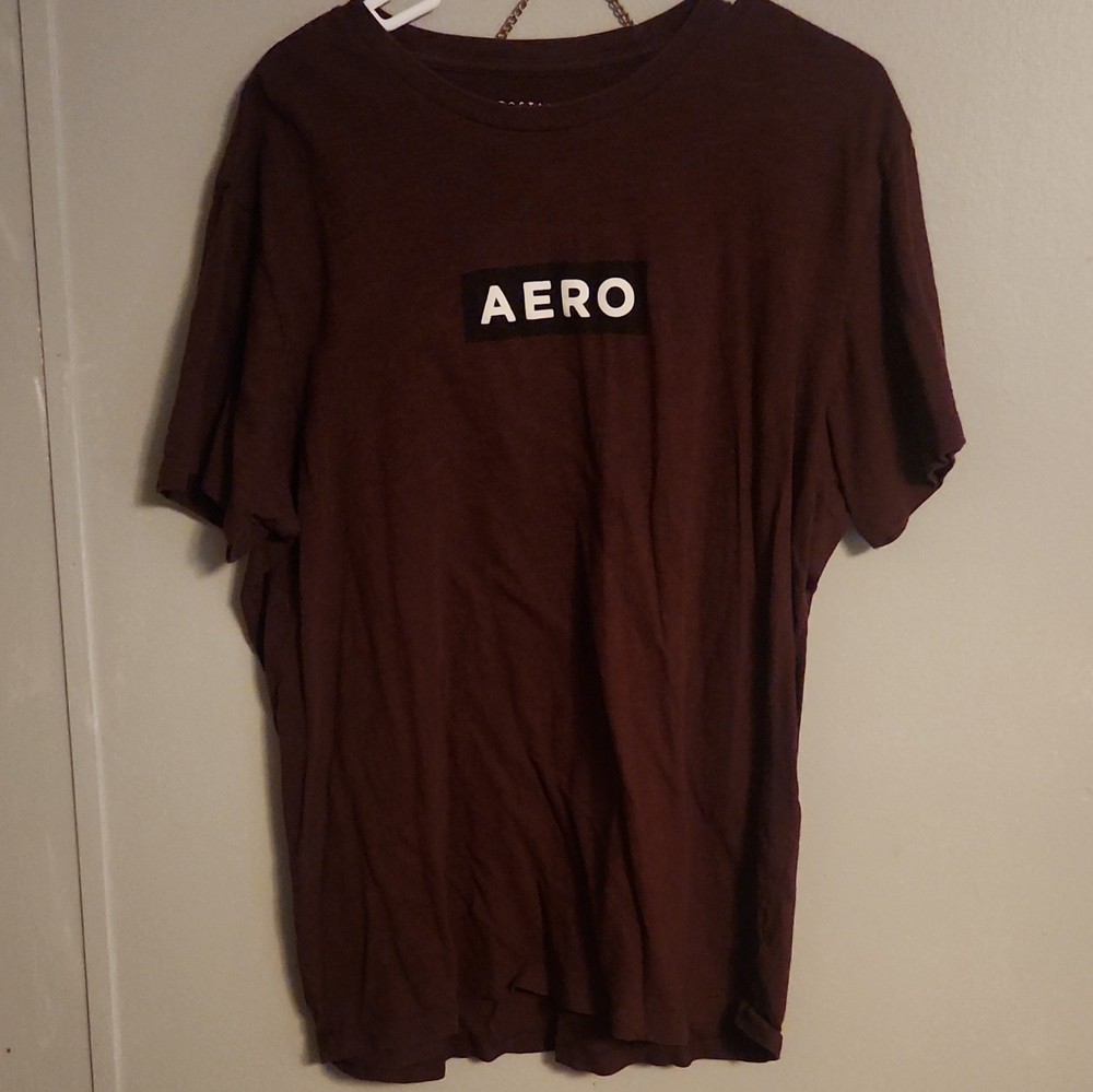 Aéropostale Men’s XL Brown Crew Neck Short Sleeve AERO Logo Graphic T-Shirt