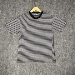 VINTAGE Canyon River Blues Ringer T Shirt Mens Large Blue Grey Striped 90s Blank