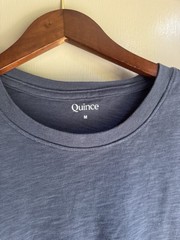 Quince Men’s Short Sleeve T-Shirt Size M Medium Blue Slub Cotton Crewneck