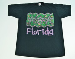 Vintage 90’s Florida Single Stitch Black Pink Souvenir Starfish Sea Shells Shirt