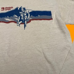 Vintage Mountain Camper The Great Outdoors Yellow Graphic Long Sleeve Shirt Sz L