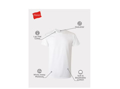 Hanes Men’s White Crew T-Shirt Undershirts, 3 Pack