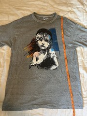 Hanes Vintage 80s Les Misérables Cosette Double-Sided Graphic Tee Gray XL