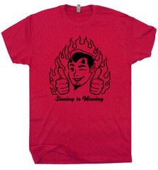 Devil T Shirt Sinning Is Winning Funny Satan Shirt Occult Devil Tarot Card