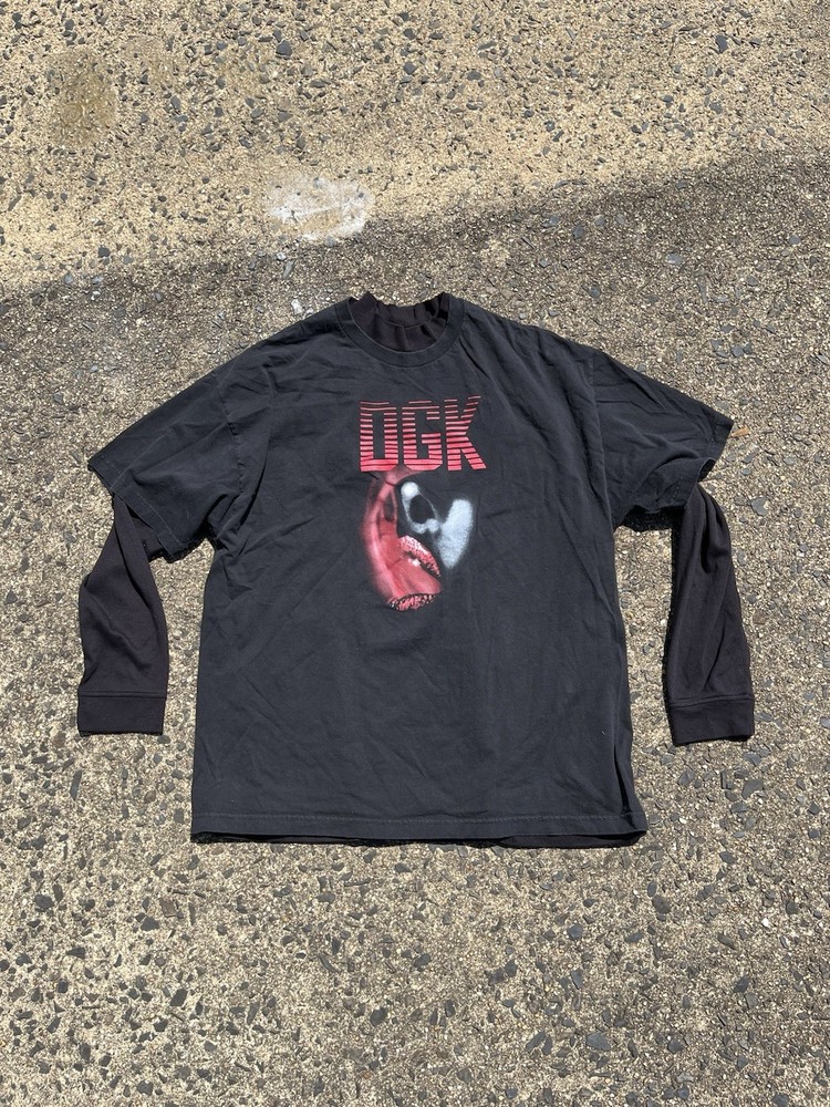 (x2) XXL DGK tshirt + long sleeve ( winter season skater combo lot set) y2k