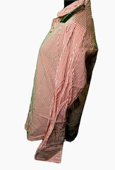 Allegra K Men’s White/Red Stripe Shirt NWT Size 38 Contrast Sleeve NWT Free Ship