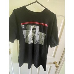 NASA Short-Sleeve Shirt – L – Cotton – Y2K Astronaut TeeShirt – Black White Red
