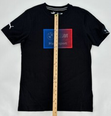 Puma T-Shirt Mens Small BMW M Motorsport Box Logo Tee Black MMS Racing Retro Y2K