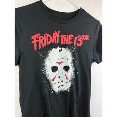 Mad Engine Friday the 13th Jason Voorhees Graphic T-Shirt Black Small S 34/36