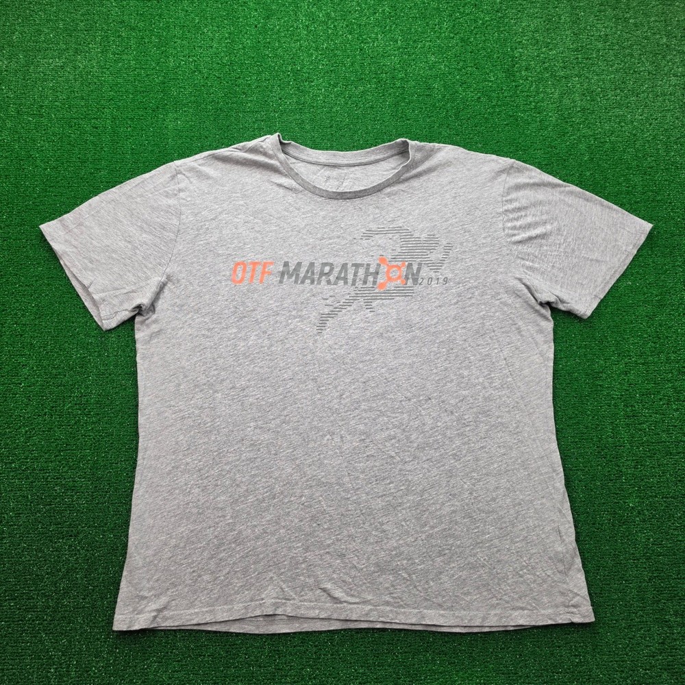 Orangetheory Fitness OTF Marathon 2019 Tshirt Mens XL Gray Gym Running Tee