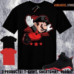 Tee Shirt Matching AJ 6 Infrared Salesman 2026 Match Sneaker Mario Fly T-Shirt