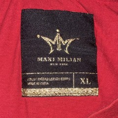 Maxi Millian New York Graphic Print Cotton Knit T-Shirt Red XL Men’s Crew Neck