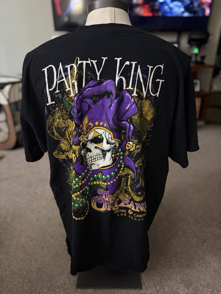 Vintage The Orleans Las Vegas Casino Party King Joker Boyd Gaming Green Mens 2XL