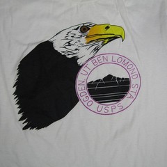 Vintage USPS Ogden Utah Eagle Shirt Mens Large White Single Stitch 80s