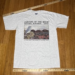 Craters Of The Moon National Monument Idaho Y2K Scenic Bird T Shirt Size Medium