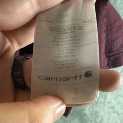 Carhartt K231 PRT Loose Fit Long Sleeve Logo Graphic T-Shirt Maroon Mens XL