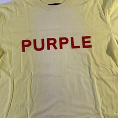 Purple Brand T-shirt Mens Size Medium LS Yellow Red Applique Sun Dyed Hang Tag
