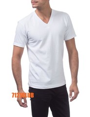 PRO CLUB MENS HEAVYWEIGHT V NECK T SHIRT PROCLUB SHORT SLEEVE WHITE BIG AND TALL