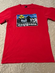 BKG Tshirt Men’s Size XL Shirt Red Iraqigonia Screen Print Mountains