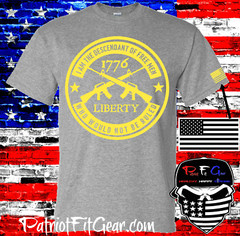 t-shirt,I am the descendant of free men,who would not be ruled,1776,Molon Labe