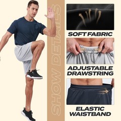 BOOJO 5 Pack Athletic Gym Large, 1-black/Black/Dark Grey/Navy Blue/Light Grey