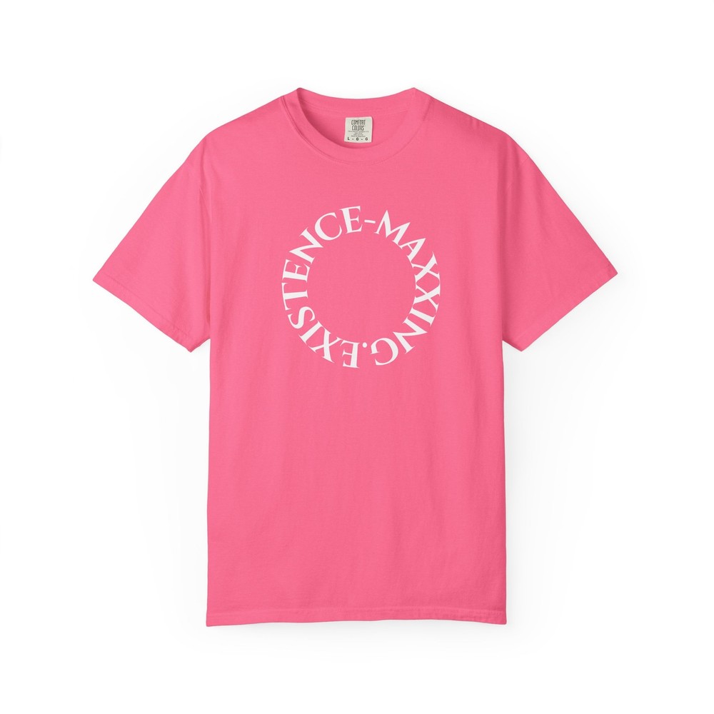 Existence Maxxing circle text T-Shirt | Minimal Typography Tee