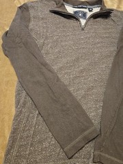 Washed Stoned & Beaten Quarter Zip Men’s Large Brown Vintage 1946 Pre-owned