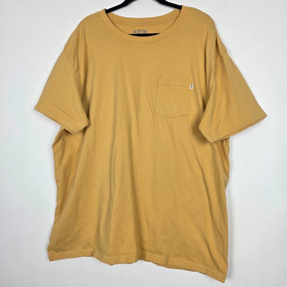Katin 100% Organic Cotton Mustard Yellow Mens 2XL Short Sleeve T Shirt