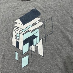 Geometric Art House Shirt Men L Stretch Graphic Tee Gray Casual Short Sleeve
