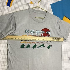 Vintage 70s Frogs Puerto Rico Tshirt Large Flag Sunset Retro Beach Single Stitch