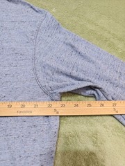 Roundtree Yorke Mens XL Blue Heather Tee Soft Washed Long Sleeve V Neck T-Shirt