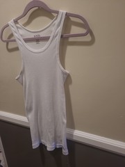 Von Dutch Originals Medium Mens Ribbed White Tank Slim Fit Scoop Neck
