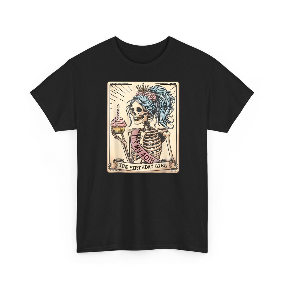 40th Birthday Skeleton Tarot Retro Tee