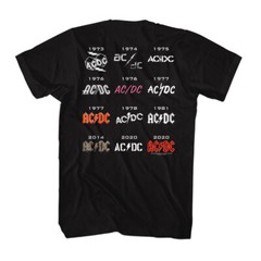ACDC Music New T-Shirt Angus 50 Years Of Music 2 Side Rock N Roll Black Cotton
