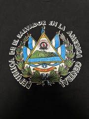 Vintage El Salvador Coat of Arms Souvenir T-Shirt Size M Travel Vacation Flag