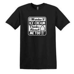 I wonder if Ice Cream thinks about me too – Adult Unisex Soft T-shirt